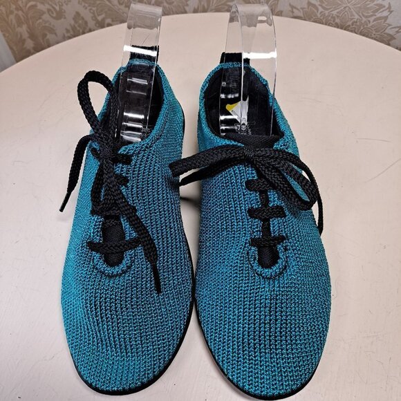 Arcopedico Womens Size 36 US 5.5-6 Turquoise Nylon Knit Lace Up Sneakers NWOT - Picture 2 of 13